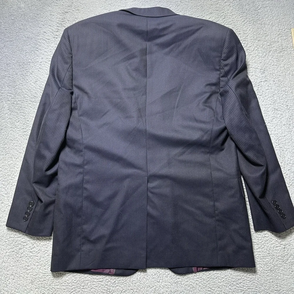 Brooks Brothers Blazer Jacket 46L Navy Blue Pinstripe 100% Wool Business‎ Suit